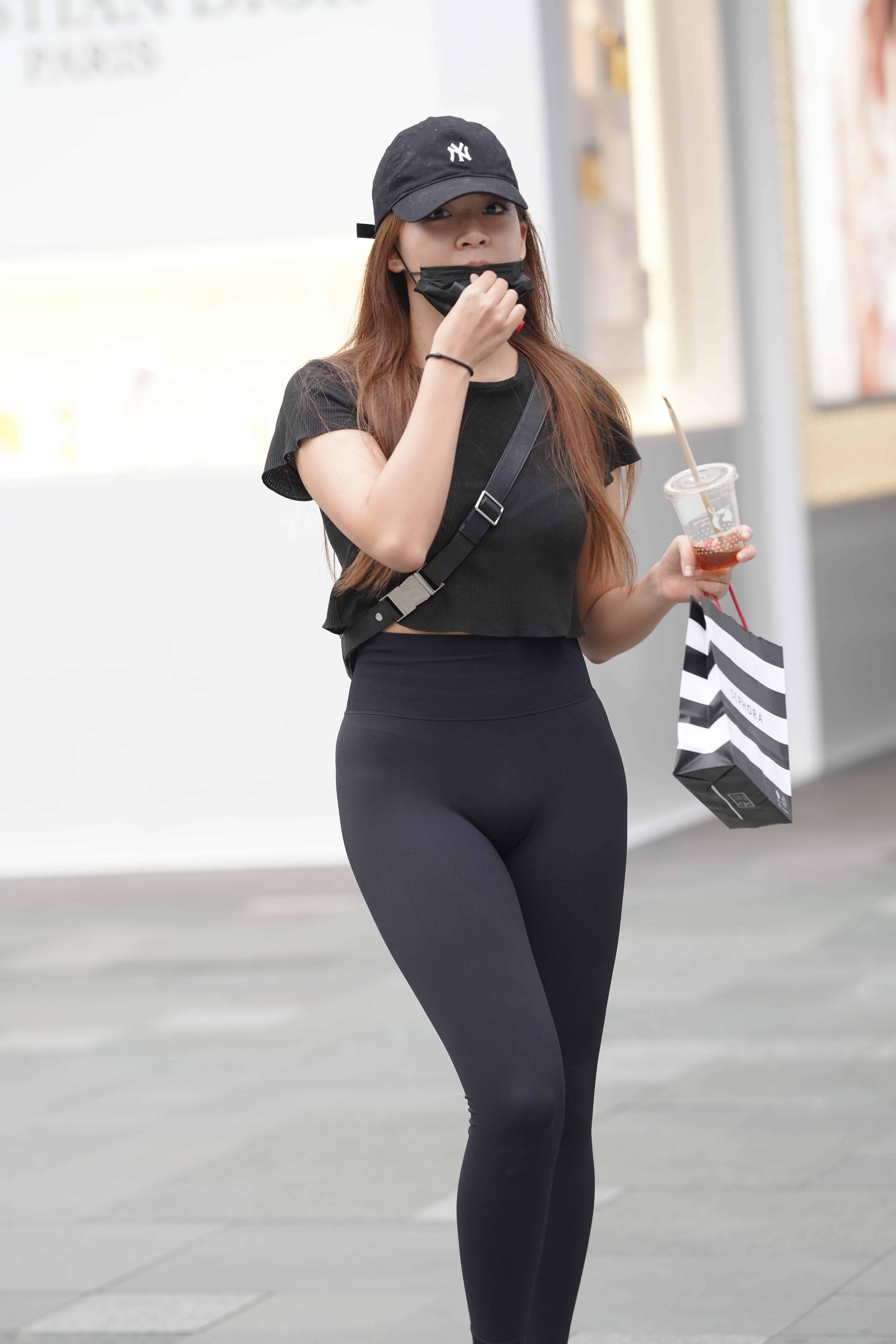 GS-S057 黑色高腰紧身裤美女【54P1V 744M】