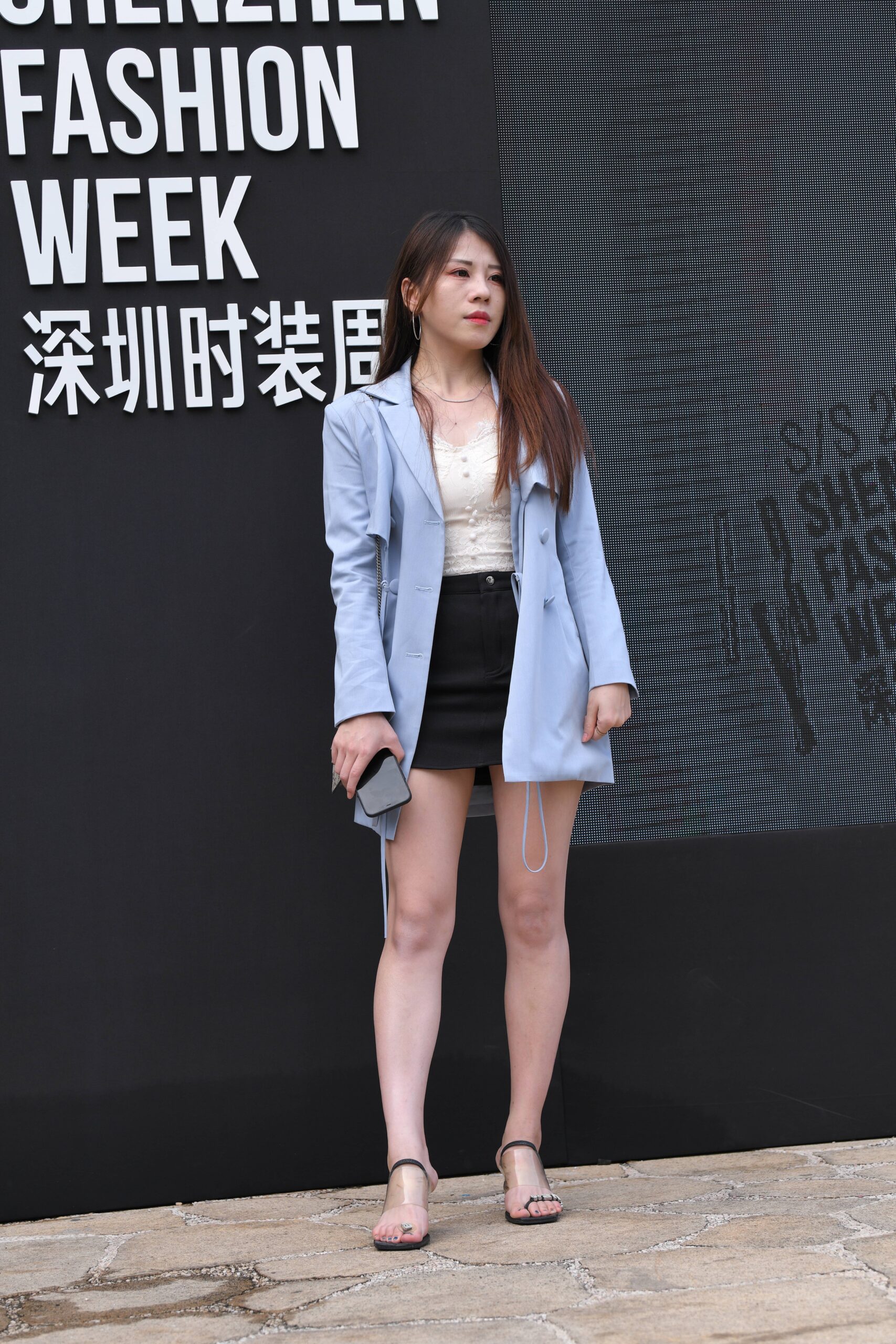 GS-T623 浅蓝色外套黑短裙 【89P 2.69G】